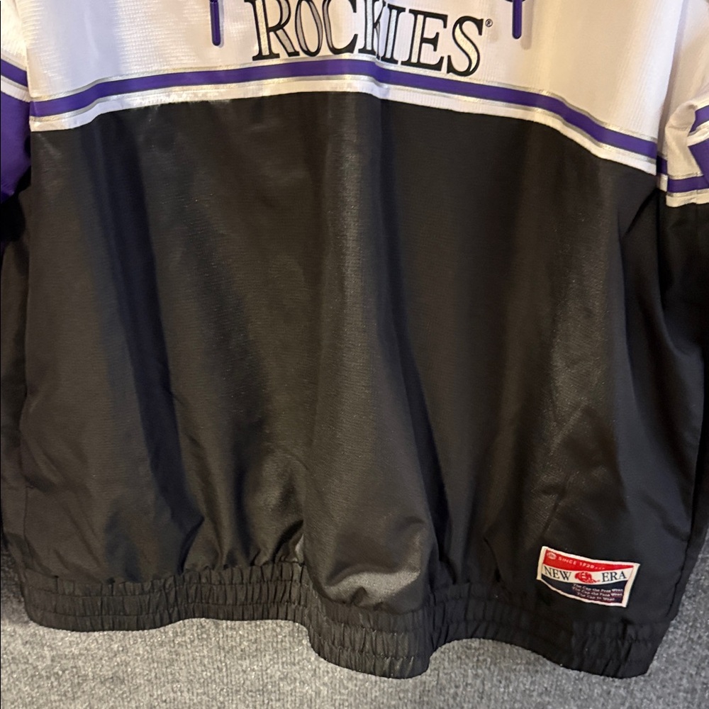 Colorado Rockies New Era Windbreaker with Hood - Purple Black White Men’s Large - Picture 4 of 15
